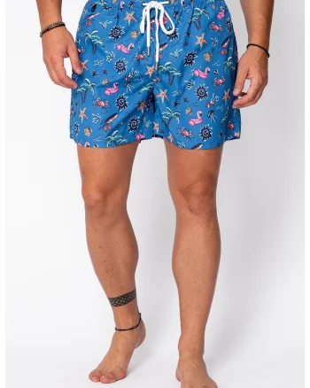 Pantaloni scurti de baie Palm Blue 22424, Blue Royal