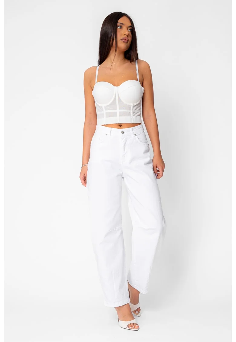Blugi elastici Baggy White 21891, Alb optic