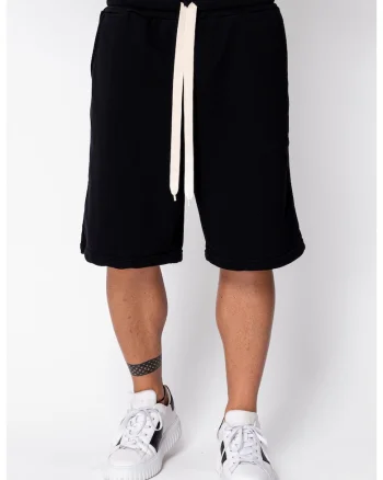 Pantaloni scurti din bumbac Oversized Black 22289, Negru