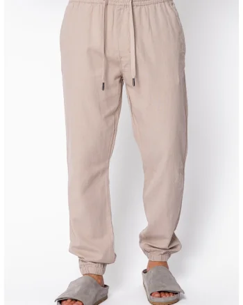 Pantaloni lungi din IN cu elastic si snur Taupe 22348, Bej inchis
