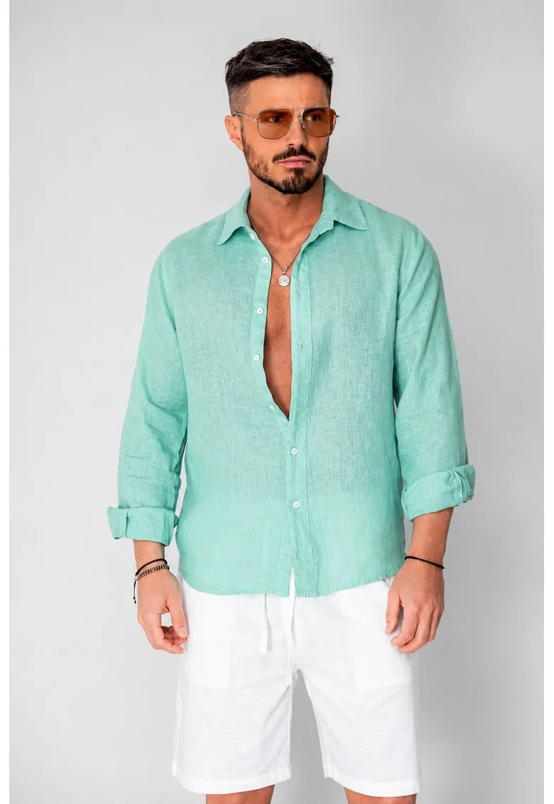 Camasa din 100% In de plaja Ice Green 22183, Verde