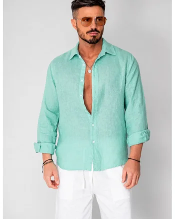 Camasa din 100% In de plaja Ice Green 22183, Verde