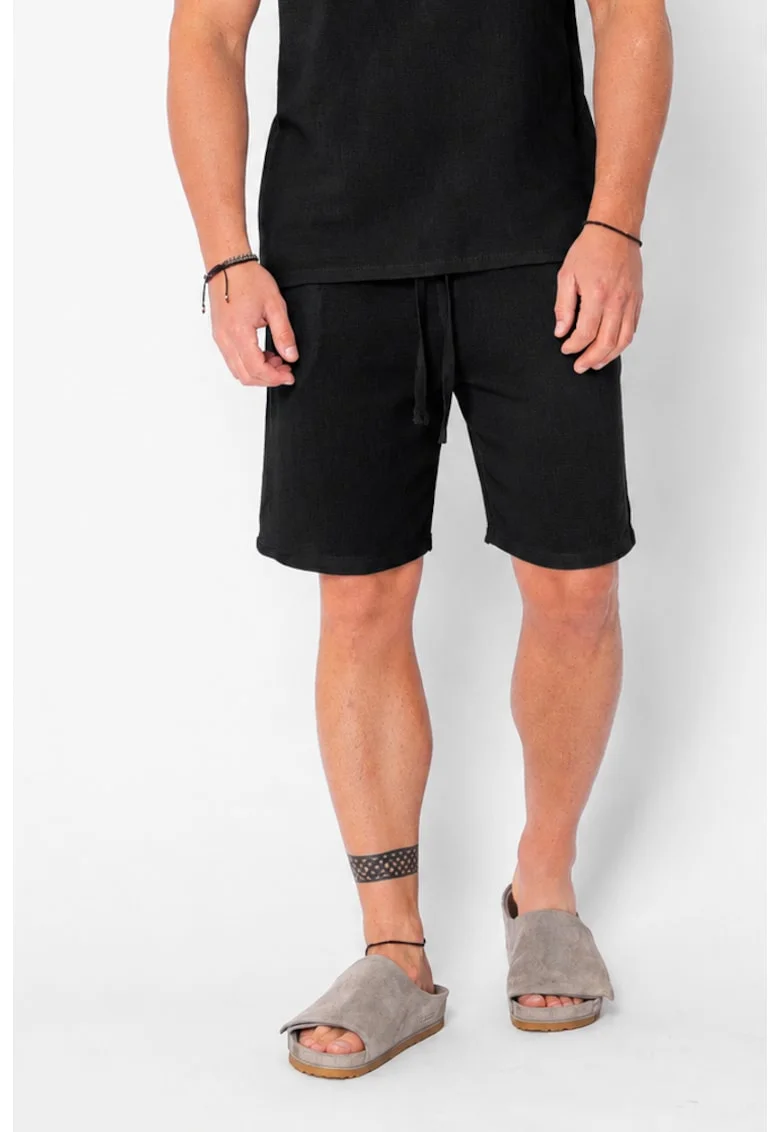 Pantaloni scurti tricotati Black 21167, Negru
