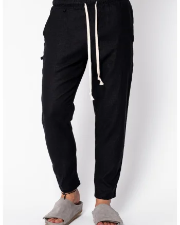 Pantaloni lungi din IN conic cu gaica Black 22374, Negru