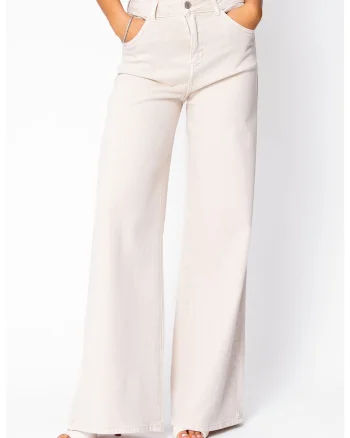 Blugi elastici largi Cream 21924, Bej