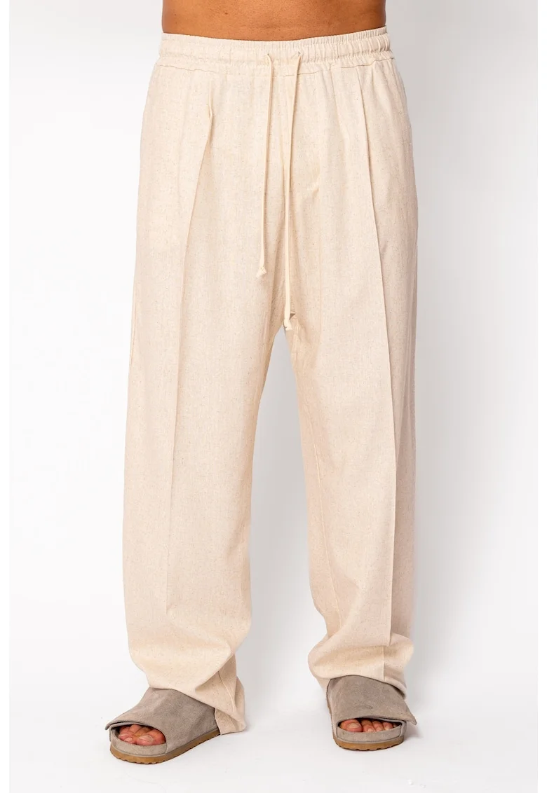 Pantaloni lung din IN cu elastic Oversized Beige 22307, Bej