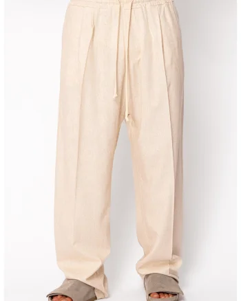 Pantaloni lung din IN cu elastic Oversized Beige 22307, Bej