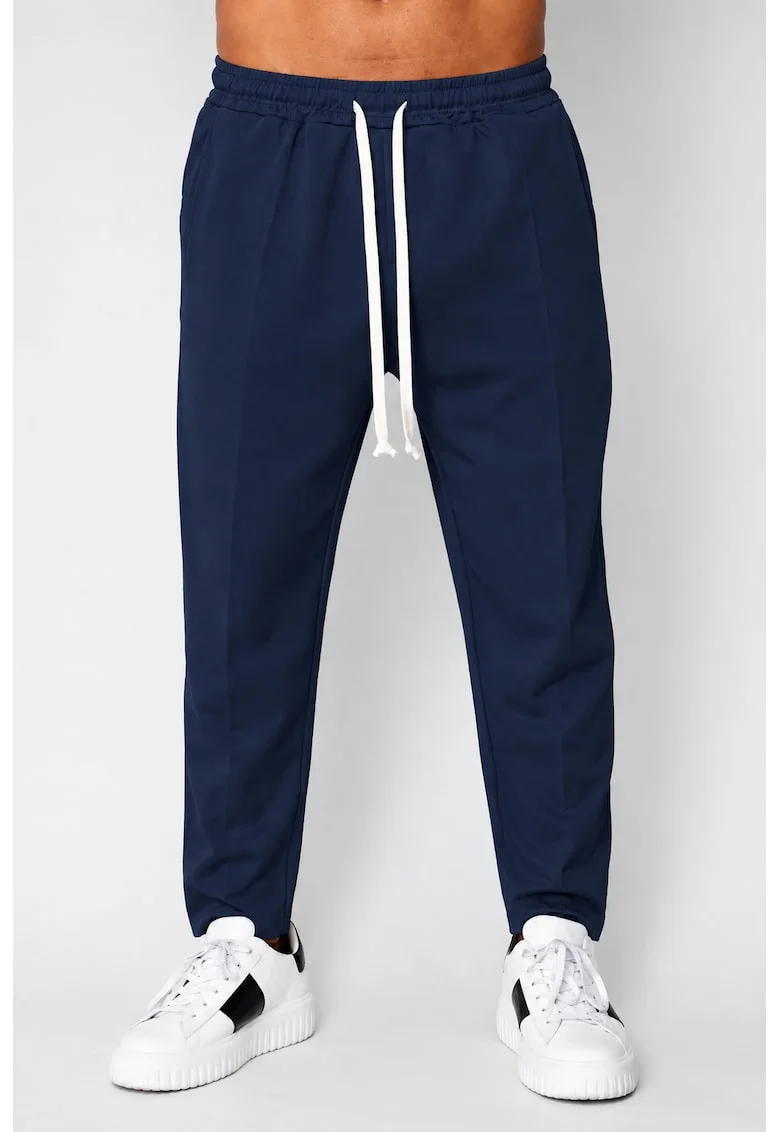 Pantaloni lungi cu snur usor conic Navy 22255, Bleumarin