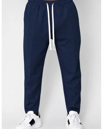 Pantaloni lungi cu snur usor conic Navy 22255, Bleumarin
