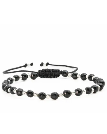 Bratara cu 22 bile de Argint 925, Negru