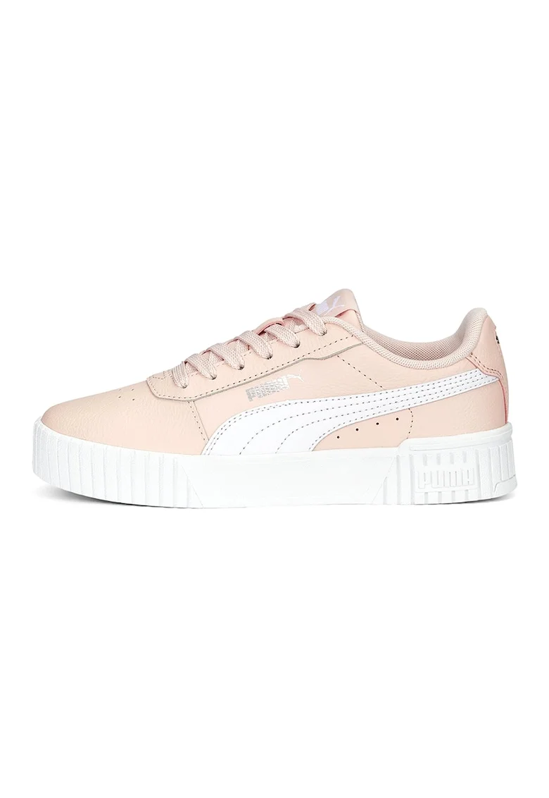 Pantofi sport cu insertii de piele Carina 2.0, Roz somon