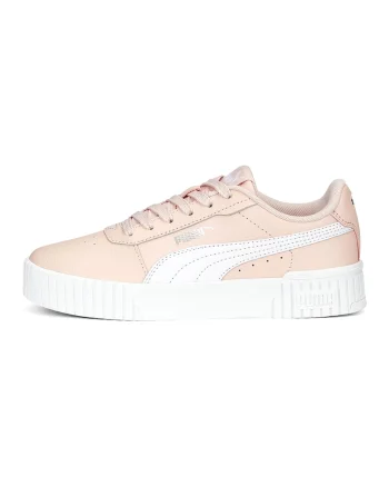 Pantofi sport cu insertii de piele Carina 2.0, Roz somon