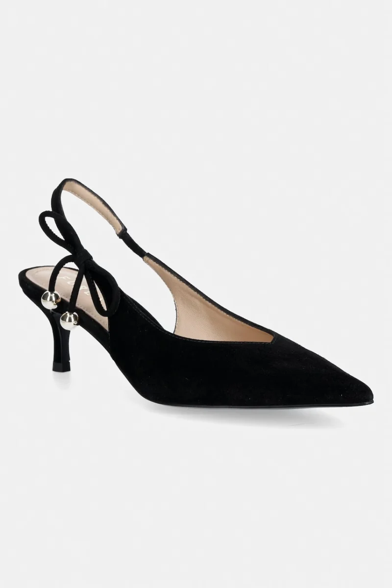 Furla pantofi cu toc stiletto din piele întoarsă Poppy