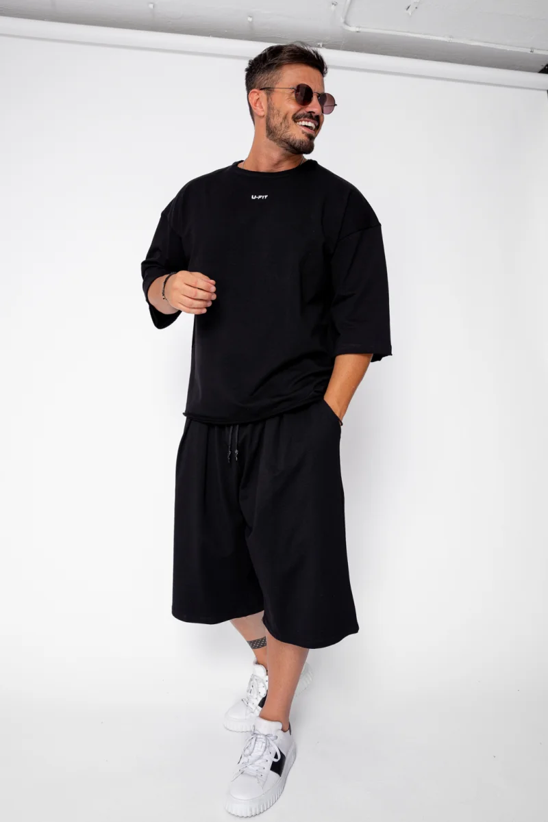 Set Summer Flex Tricou Oversized si pantalon scurt Baggy Black