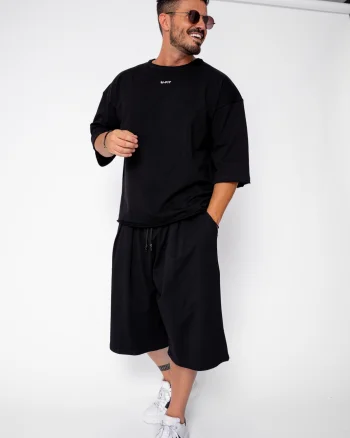 Set Summer Flex Tricou Oversized si pantalon scurt Baggy Black