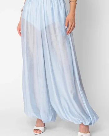 Pantaloni bufanti lungi Light Blue