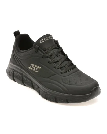 Pantofi sport SKECHERS negri, BOBS B FLEX, din piele ecologica