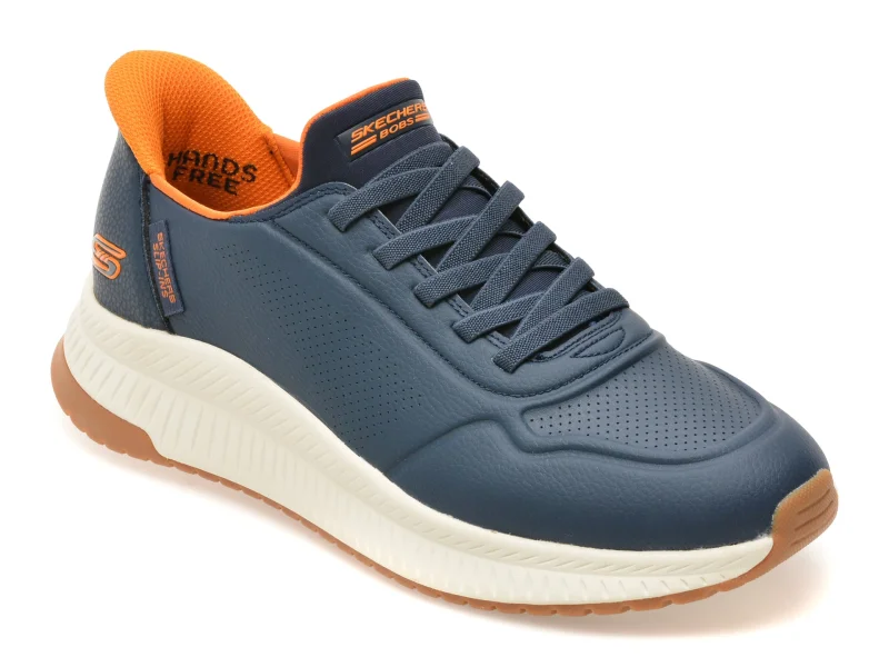 Pantofi sport SKECHERS bleumarin, BOBS SQUAD 4, din piele ecologica