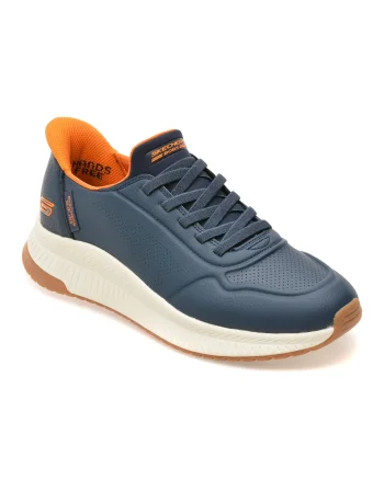 Pantofi sport SKECHERS bleumarin, BOBS SQUAD 4, din piele ecologica