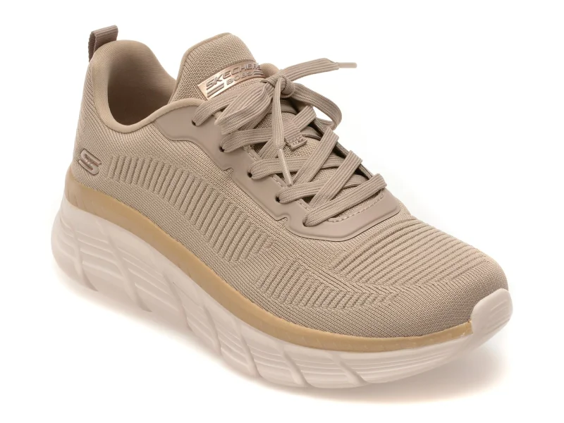Pantofi sport SKECHERS gri, BOBS B FLEX HI, din material textil