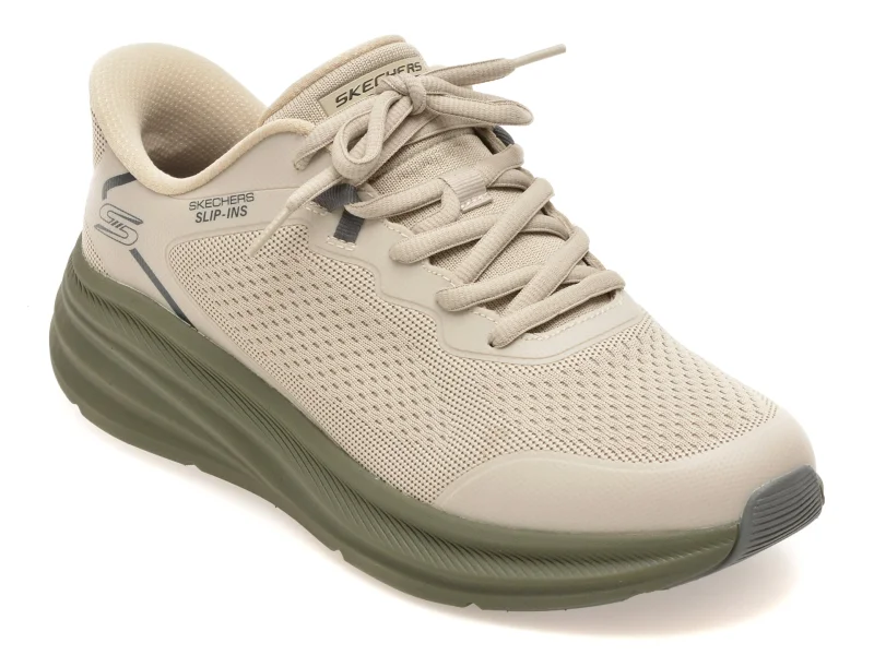 Pantofi sport SKECHERS gri, BOBS SKILLZ, din material textil
