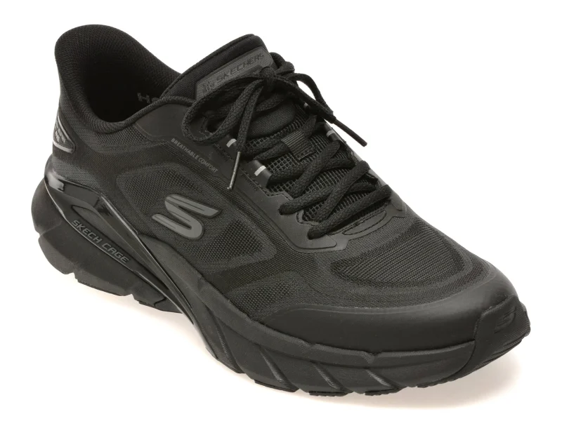 Pantofi sport SKECHERS negri, SKECH CAGE , din material textil