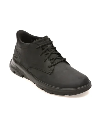 Ghete SKECHERS negre, ARCH FIT GARZA, din piele naturala