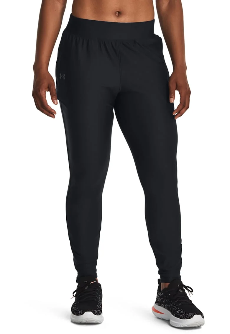 Pantaloni cu slituri cu fermoar la glezna, pentru alergare Qualifier, Negru