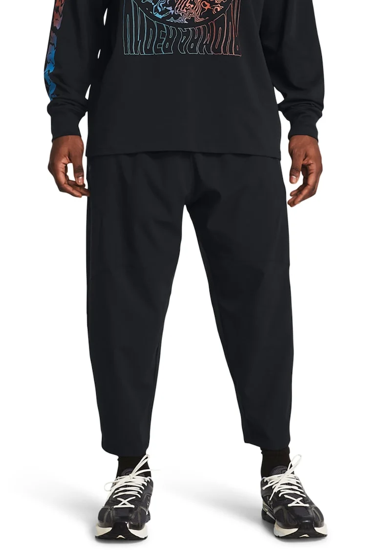 Pantaloni lejeri cu snur, pentru antrenament, Negru