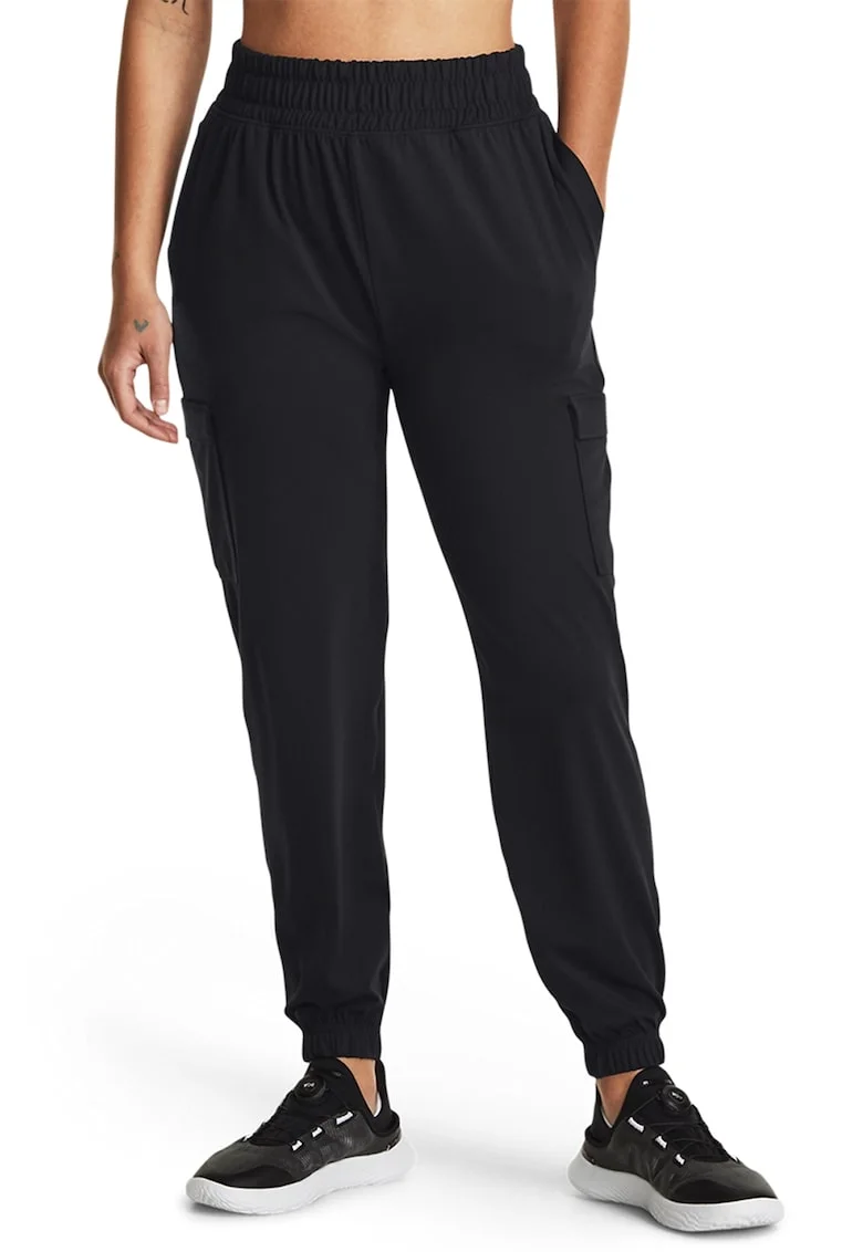 Pantaloni cargo relaxed fit pentru antrenament Meridian, Negru