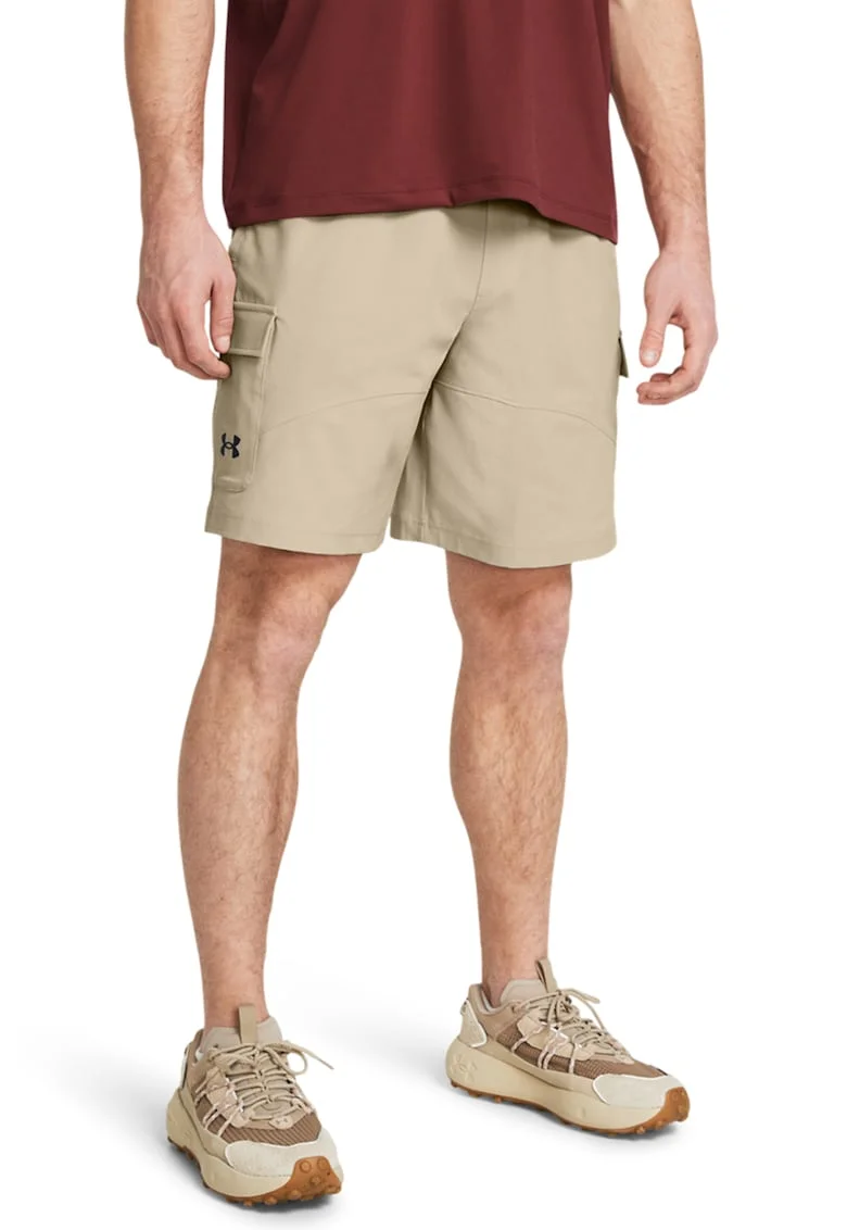 Pantaloni scurti cu snur de ajustare interior pentru antrenament, Negru/Bej deschis