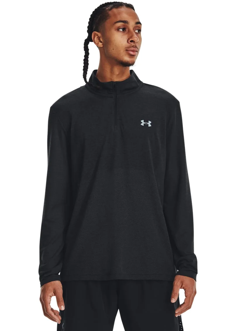 Bluza fara cusaturi pentru alergare Stride, Negru