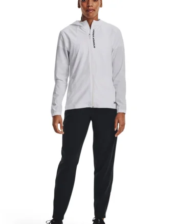 Pantaloni cu talie inalta pentru alergare Outrun The Storm, Negru