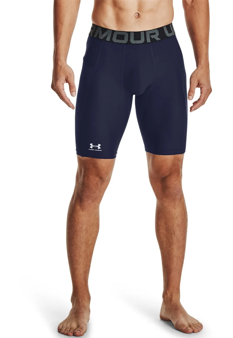 Colanti scurti cu banda logo pentru fitness HeatGear®, Bleumarin