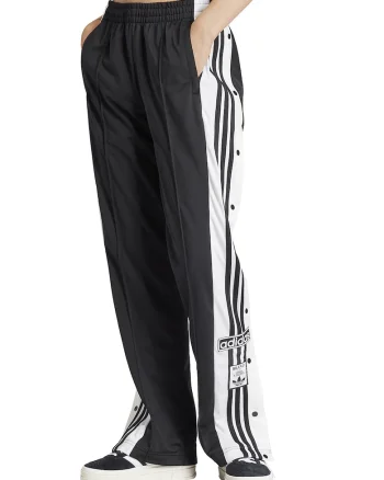 Pantaloni de trening cu capse laterale Adibreak, Alb optic/Gri antracit