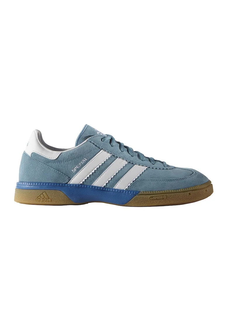 Pantofi din piele intoarsa pentru handbal Spezial, Alb/Albastru deschis
