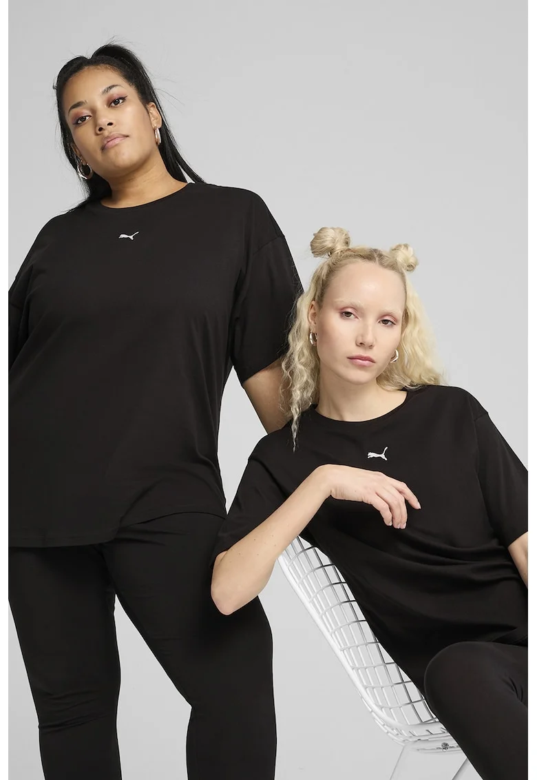 Tricou regular fit de bumbac, Negru