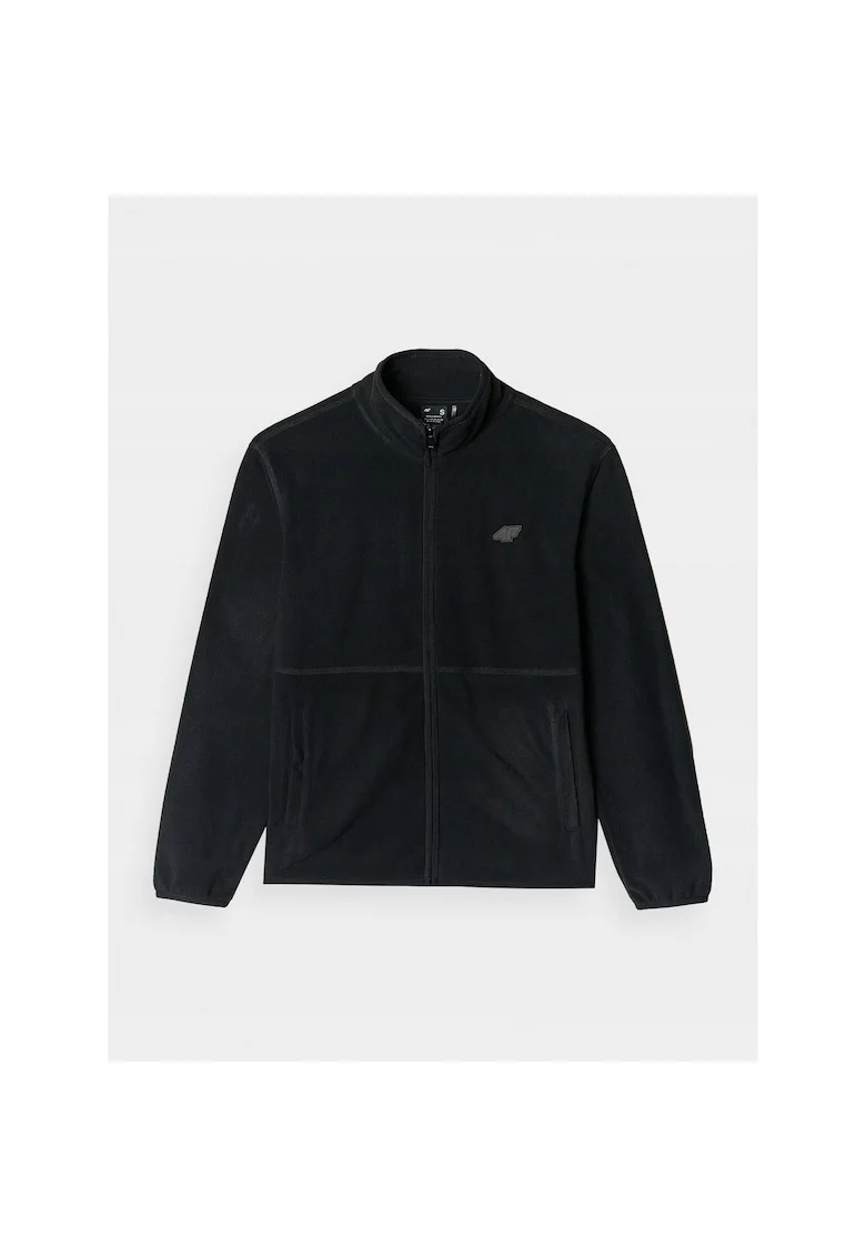 Hanorac sport dama  fleece, guler inalt, negru