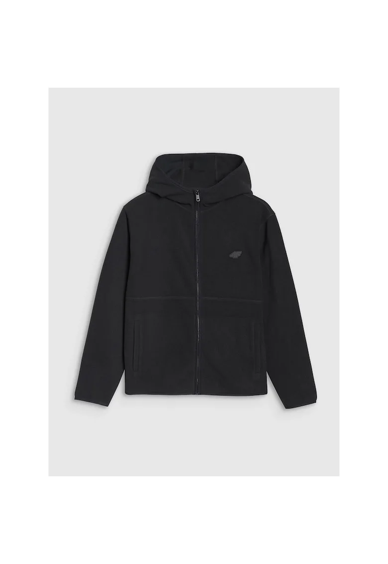 Polar cu Gluga Femei  Negru, Microfleece 220gsm, 4FWarm, XS-XXL, Confort Termic si Stil Casual