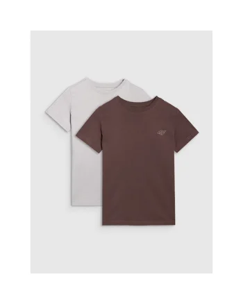 Set 2 Tricouri Unisex Bumbac  Junior - 54697, Maro/Gri