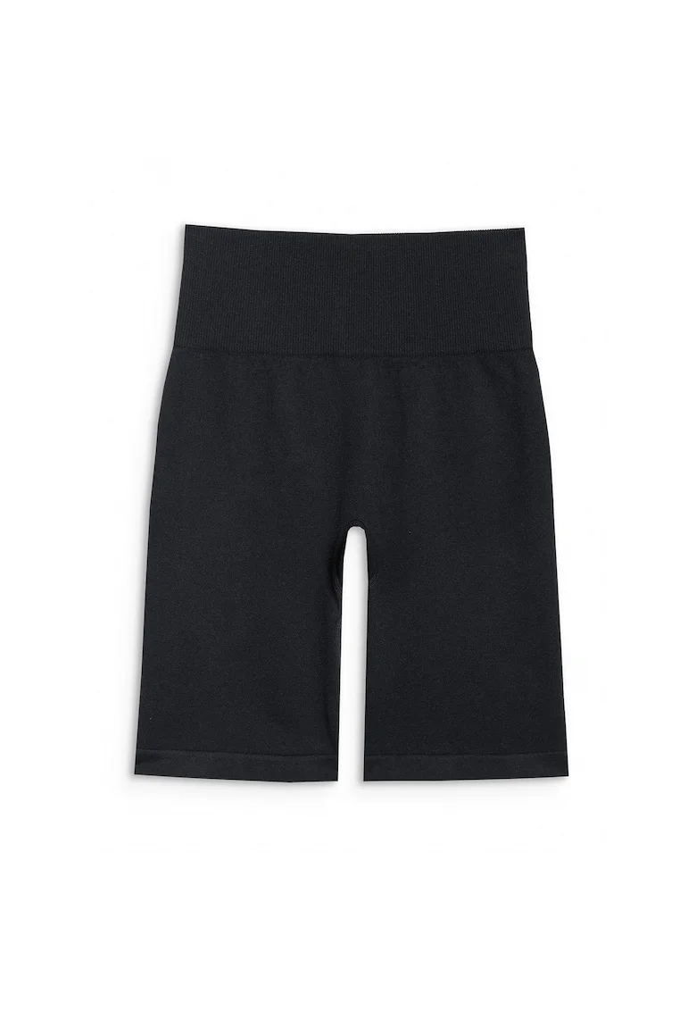 Sort De Antrenament Femei,  Talie Inalta, Push-Up, Material Elastic Fara Cusaturi, MULTI ACTIVE, Negru Intens