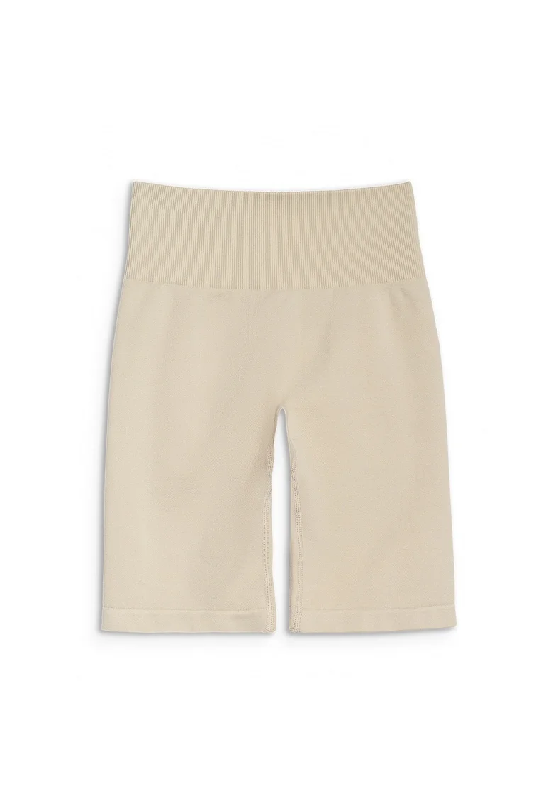 Sort De Antrenament Femei,  Talie Inalta, Push-Up, Material Elastic Fara Cusaturi, MULTI ACTIVE, Bej, Bej