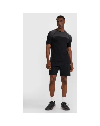 Pantaloni Scurti Sport, Sort Antrenament Barbati,  Poliester, Negru Intens, Negru