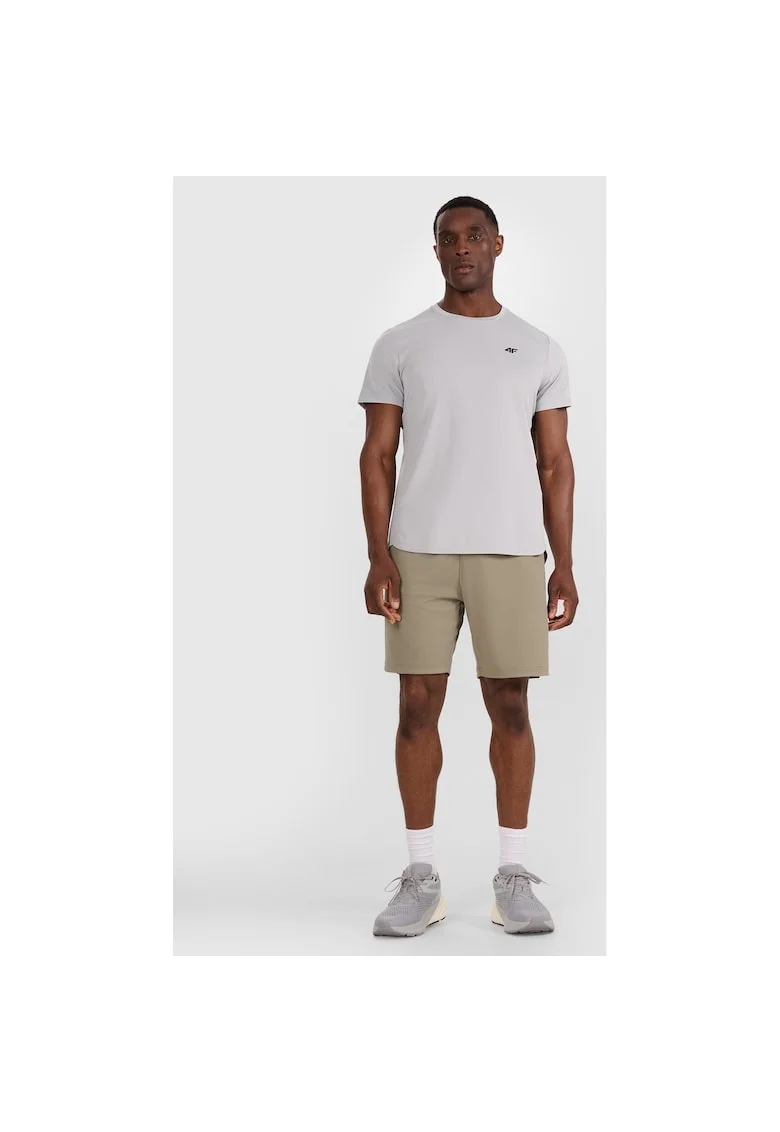 Pantaloni Scurti Sport, Sort Antrenament Barbati,  Poliester, Kaki, Kaki