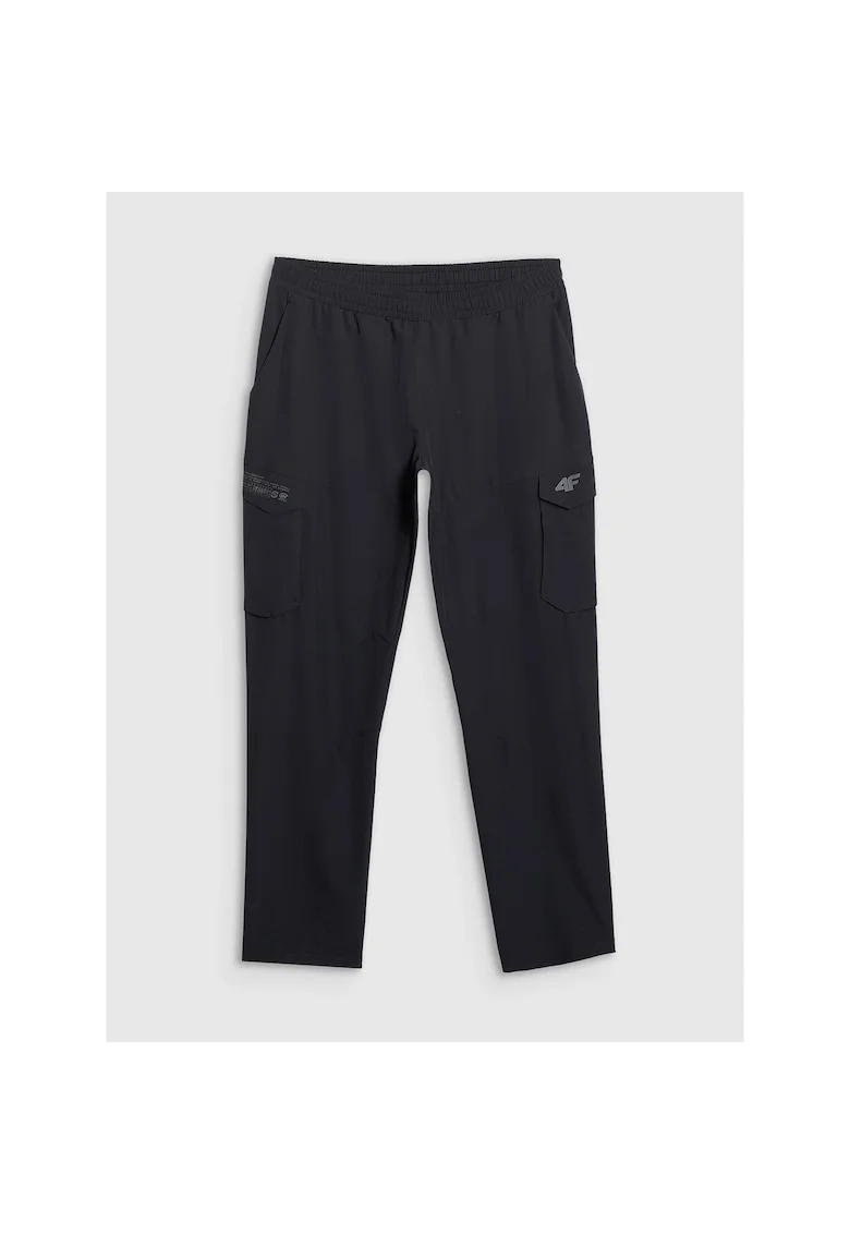 Pantaloni Antrenament Barbati,  Uscare Rapida, Negru Intens, Buzunare Cargo, Negru