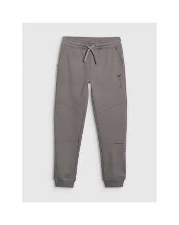 Pantaloni sport copii,  jogger, gri, bumbac, 2 buzunare, talie ajustabila