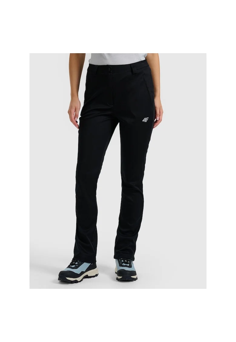 Pantaloni sport dama  softshell cu membrana 8000, negru, poliester