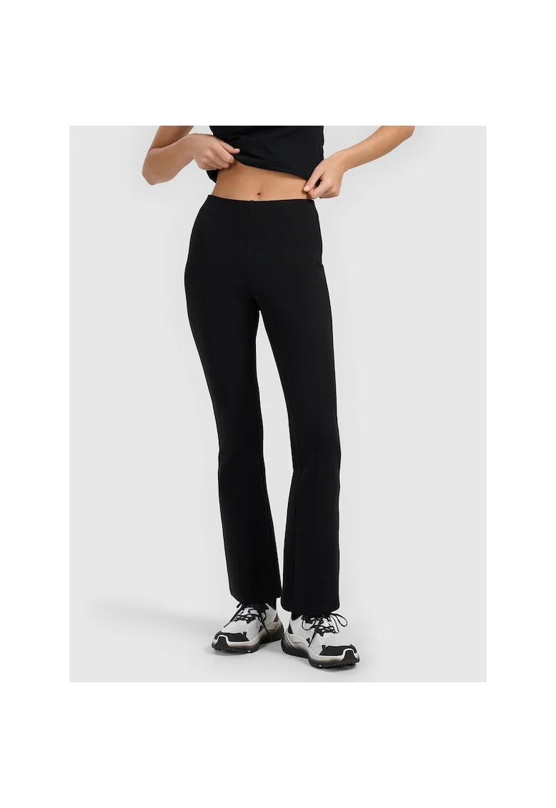 Pantaloni sport dama,  colanti de antrenament, negru, bumbac