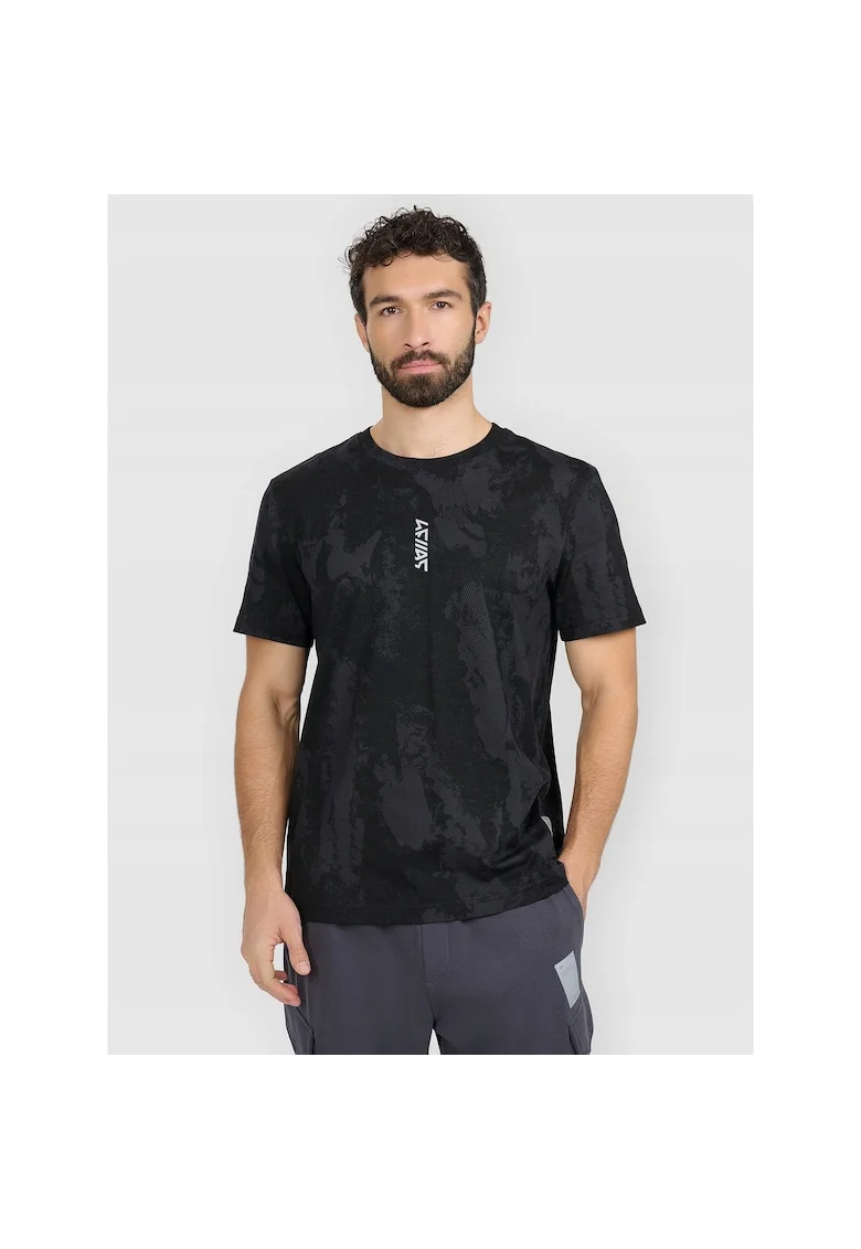 Tricou barbati,  bumbac superior, negru, elemente reflectorizante