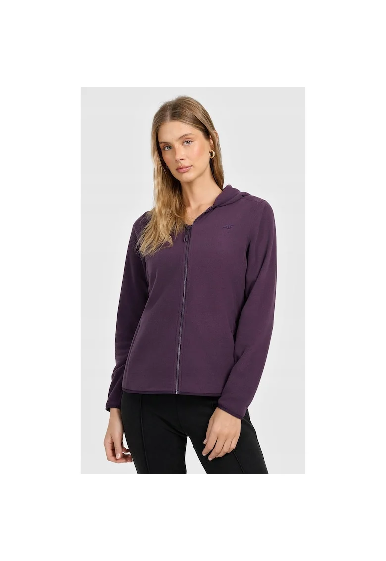 Hanorac sport  cu gluga, violet, material fleece